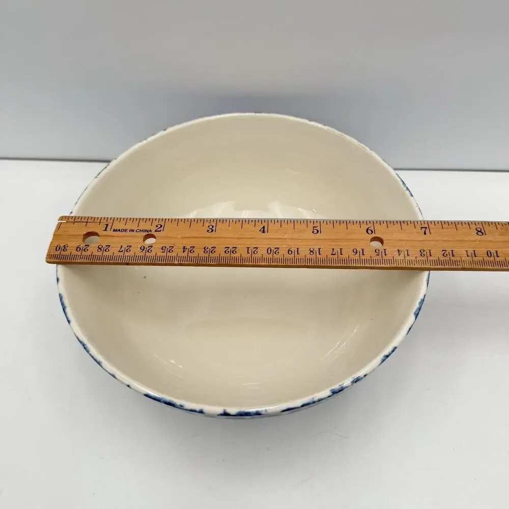 Gibson Blue Spongeware Soup Bowl - About 7"D EUC - Picture 4 of 7